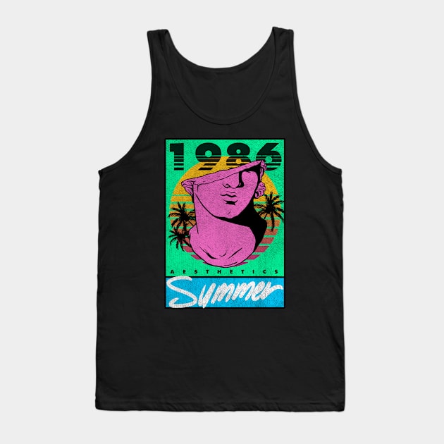 Vaporwave Summer Aesthetics 1986 Tank Top by A Comic Wizard